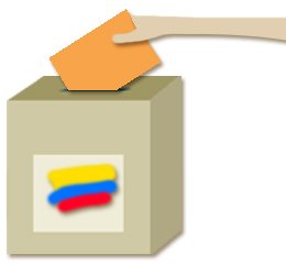 Mano extendida insertando voto en la urna