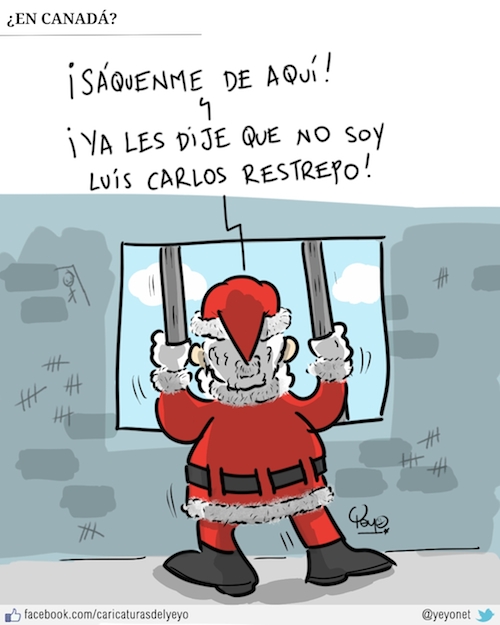 Papá Noel en la cárcel grita que no es Luis Carlos Restrepo