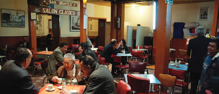 Café San Moritz en el centro de Bogotá.