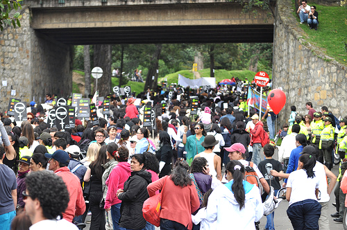 Marcha en contra de la violencia de género en Montevideo, Uruguay.