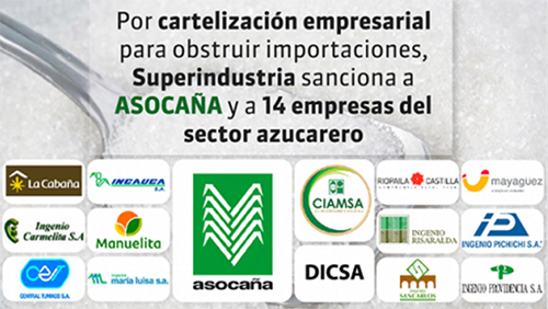 Empresas del sector azucarero sancionadas por la Superintendencia de Industria y Comercio.