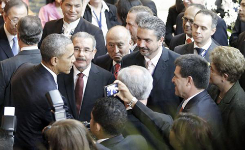 El Presidente Estadounidense y el Presidente de Paraguay Horacio Cartés, en la pasada Cumbre de las Américas.