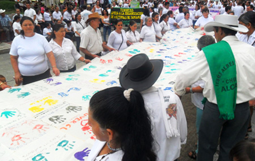 Homenaje a las víctimas del conflicto armado en Samaná, Caldas.
