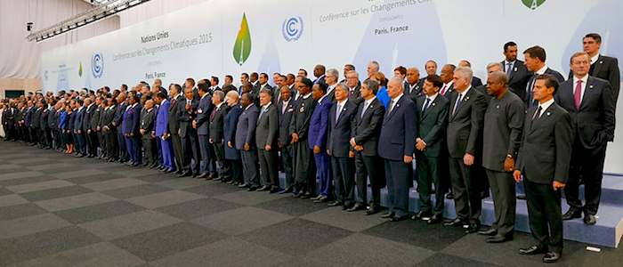 Jefes de Estado y delegaciones asistentes a la COP21 en París.