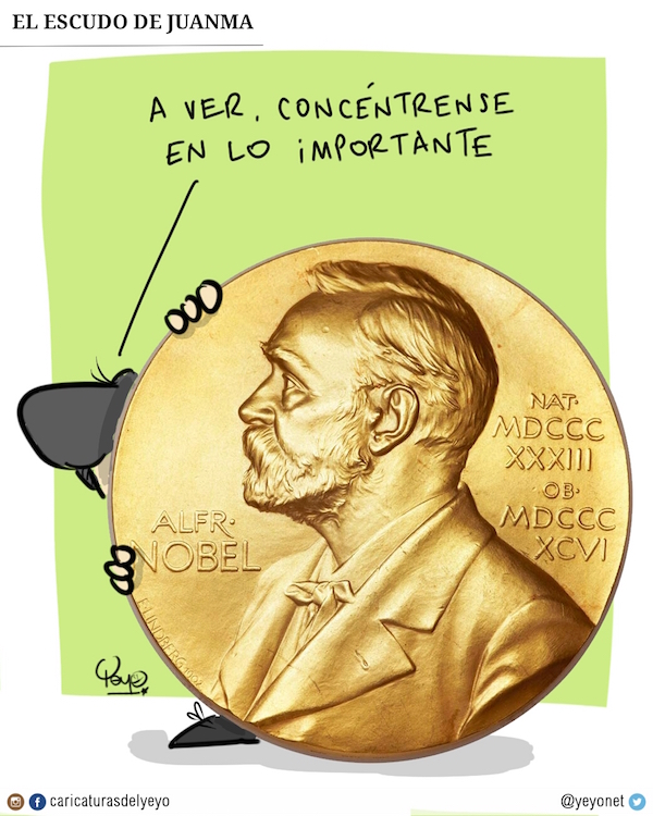 ¿Cómo mija que le parece el colmo qué? Santos abrazado en la cama a su premio nobel