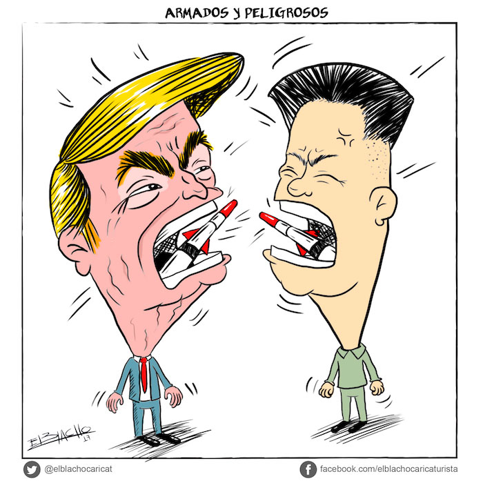 Trump y King Jong-un pelean y en sus bocas tienen armas nucleares