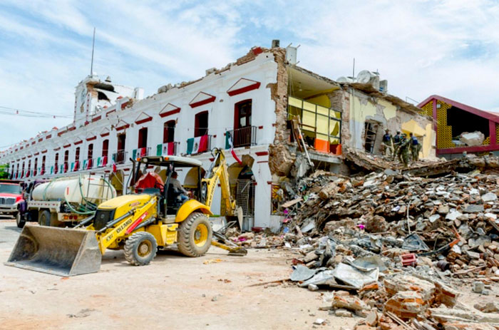 Estragos del terremoto en México. 