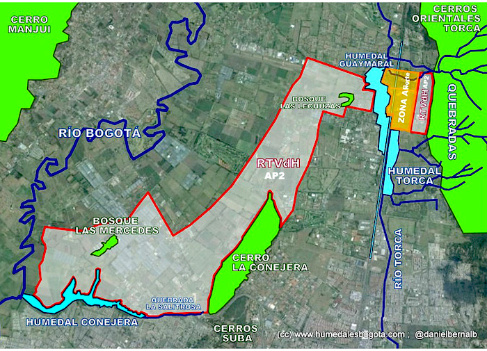 mapa Reserva Thomas Van der Hammen