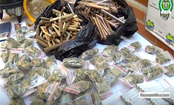 Incautación de estupefacientes hecha por la policía. 