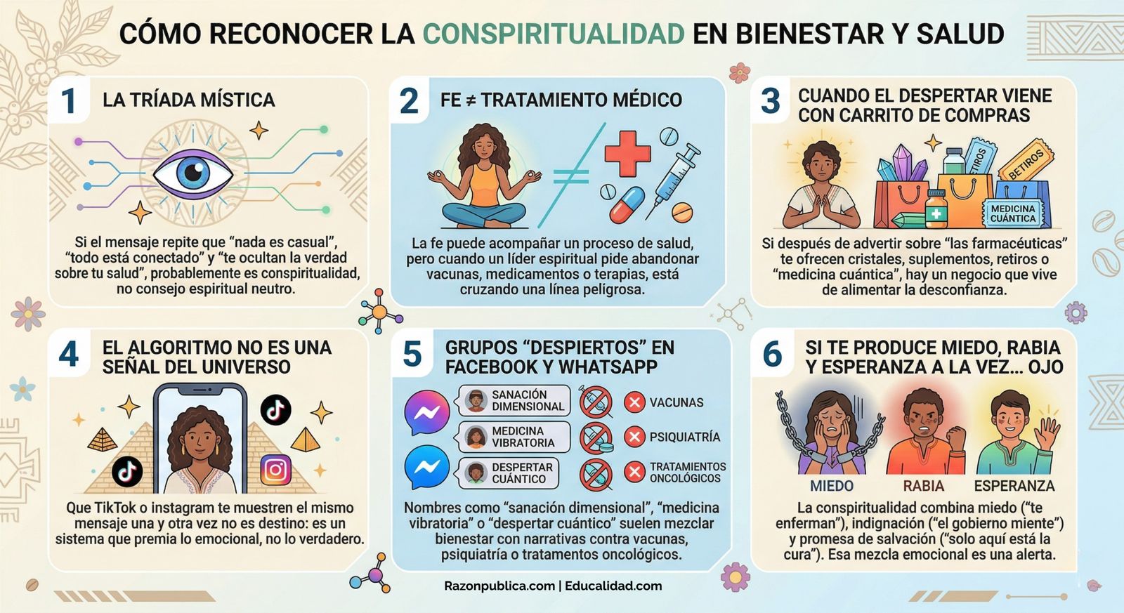 cómo reconocer la conspiritualidad en bienestar y salud